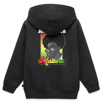 Juneteenth Matters African American Black 1865 - Kinder Premium Organic Zip Hoodie - Schwarz - Hinten - AI Model Kid Male (0cm)