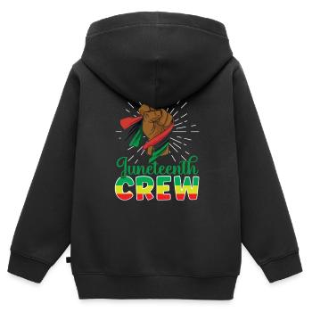 Juneteenth Team 1865 African American Black - Kinder Premium Organic Zip Hoodie - Schwarz - Hinten - AI Model Kid Male (0cm)