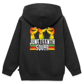 Juneteenth Team African American Black 1865 - Kinder Premium Organic Zip Hoodie - Schwarz - Hinten - AI Model Kid Male (0cm)