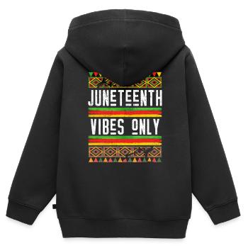 Nur Juneteenth Vibes 1865 African American Black - Kinder Premium Organic Zip Hoodie - Schwarz - Hinten - AI Model Kid Male (0cm)