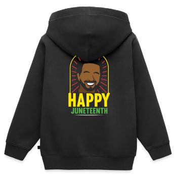 Fröhlicher Juneteenth Black African American 1865 - Kinder Premium Organic Zip Hoodie - Schwarz - Hinten - AI Model Kid Male (0cm)