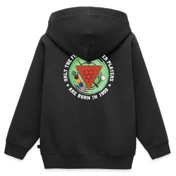 Joueur de snooker Snooker né en 1959 Anniversaire - Sweat Premium à capuche zippé enfant bio - noir - Dos - AI Model Kid Male (0cm)