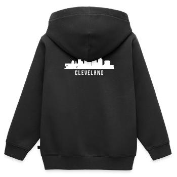 Cleveland Skyline - Kinder Premium Organic Zip Hoodie - Schwarz - Hinten - AI Model Kid Male (0cm)