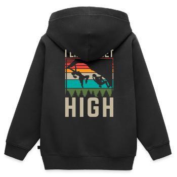 Free Climbing Bergsteiger & Bouldern Freeclimbing - Kinder Premium Organic Zip Hoodie - Schwarz - Hinten - AI Model Kid Male (0cm)