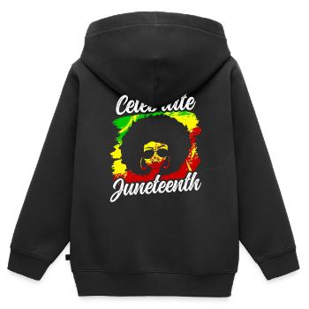 Feiert Den Juneteenth Black 1865 African American - Kinder Premium Organic Zip Hoodie - Schwarz - Hinten - AI Model Kid Male (0cm)