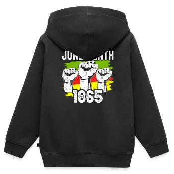Juneteenth 1865 Afrika African American Black - Kinder Premium Organic Zip Hoodie - Schwarz - Hinten - AI Model Kid Male (0cm)