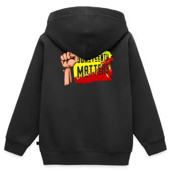 Juneteenth Matters African American 1865 Black - Kinder Premium Organic Zip Hoodie - Schwarz - Hinten - AI Model Kid Male (0cm)