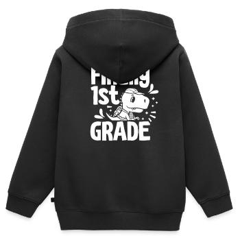 Endlich 1 Klasse Erste Klasse Erstklässler - Kinder Premium Organic Zip Hoodie - Schwarz - Hinten - AI Model Kid Male (0cm)