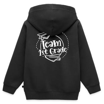 Team 1 Klasse Erste Klasse Erstklässler - Kinder Premium Organic Zip Hoodie - Schwarz - Hinten - AI Model Kid Male (0cm)