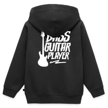 Guitariste basse Bassiste Musicien Basse Basse Guitare basse - Sweat Premium à capuche zippé enfant bio - noir - Dos - AI Model Kid Male (0cm)