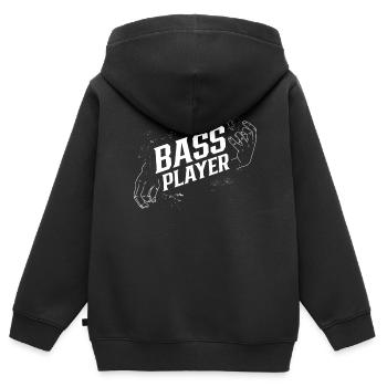 Bassiste Musicien Bass Guitariste Basse Basse Guitare basse - Sweat Premium à capuche zippé enfant bio - noir - Dos - AI Model Kid Male (0cm)