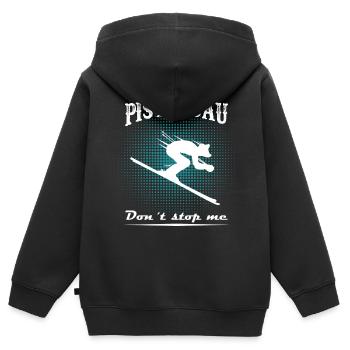 Pistensau Skifahren Skifahrer Wintersport - Kinder Premium Organic Zip Hoodie - Schwarz - Hinten - AI Model Kid Male (0cm)