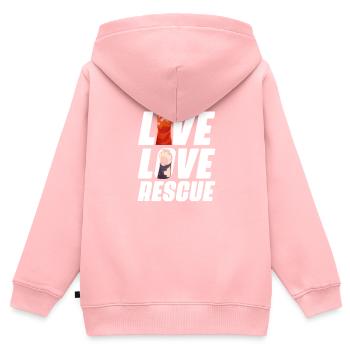 Tierrettung - Kinder Premium Organic Zip Hoodie - Rosa - Hinten - AI Model Kid Female (0cm)