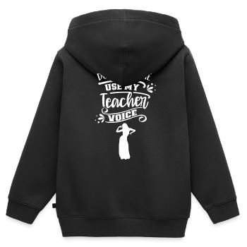 La voix de mon professeur de danse Professeur de danse École de danse - Sweat Premium à capuche zippé enfant bio - noir - Dos - AI Model Kid Male (0cm)