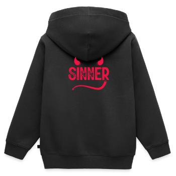 Athée - Sweat Premium à capuche zippé enfant bio - noir - Dos - AI Model Kid Male (0cm)