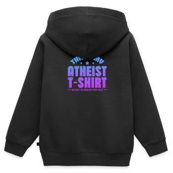 Atheist - Kids Premium Organic Zip-up Hoodie - black - Back - AI Model Kid Male (0cm)