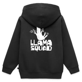 Lama Squad Lama Animal Lamas Dictons - Sweat Premium à capuche zippé enfant bio - noir - Dos - AI Model Kid Male (0cm)