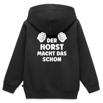Horst Lustiger Spruch Vorname Name Horst - Kinder Premium Organic Zip Hoodie - Schwarz - Hinten - AI Model Kid Male (0cm)