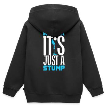 Prothèse de jambe - Sweat Premium à capuche zippé enfant bio - noir - Dos - AI Model Kid Male (0cm)