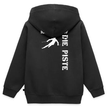 Ich muss auf die Piste Skifahren Wintersport - Kinder Premium Organic Zip Hoodie - Schwarz - Hinten - AI Model Kid Male (0cm)