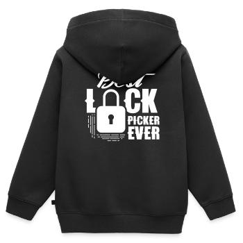 Der Beste Lock Picker Aller Zeiten Lock Picking - Kinder Premium Organic Zip Hoodie - Schwarz - Hinten - AI Model Kid Male (0cm)