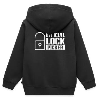 Offizieller Schlossknacker Lock Picker Schloss - Kinder Premium Organic Zip Hoodie - Schwarz - Hinten - AI Model Kid Male (0cm)