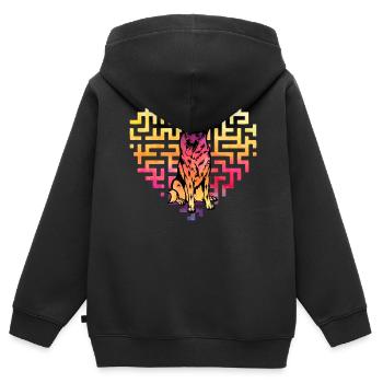 Deutscher Schäferhund - Kinder Premium Organic Zip Hoodie - Schwarz - Hinten - AI Model Kid Male (0cm)