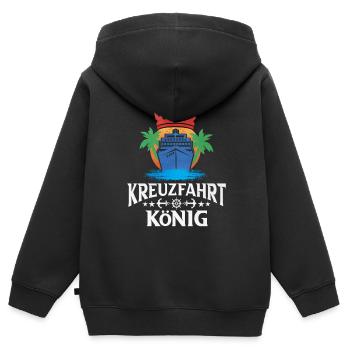 Kreuzfahrt - Kinder Premium Organic Zip Hoodie - Schwarz - Hinten - AI Model Kid Male (0cm)