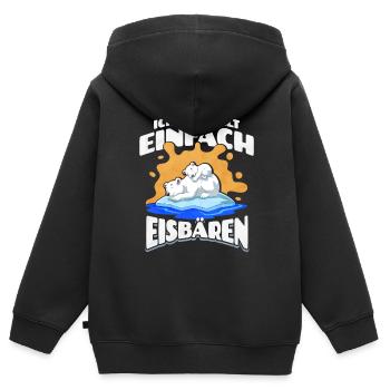 Ich Mag Halt Einfach Eisbären - Kinder Premium Organic Zip Hoodie - Schwarz - Hinten - AI Model Kid Male (0cm)