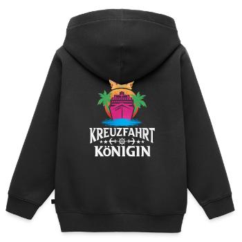 Kreuzfahrt - Kinder Premium Organic Zip Hoodie - Schwarz - Hinten - AI Model Kid Male (0cm)