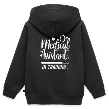 Medical Assistant in training Assistant - Kids Premium Organic Zip-up Hoodie - black - Back - AI Model Kid Male (0cm)