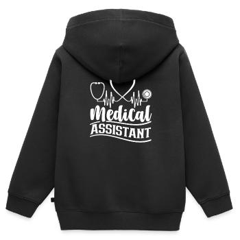 Medical Assistant Nurse Assistant - Kids Premium Organic Zip-up Hoodie - black - Back - AI Model Kid Male (0cm)
