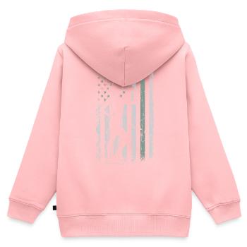Aerobic Retro USA Flag Cardio 4 juillet - Sweat Premium à capuche zippé enfant bio - rose - Dos - AI Model Kid Female (0cm)