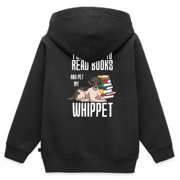 Whippet - Kinder Premium Organic Zip Hoodie - Schwarz - Hinten - AI Model Kid Male (0cm)