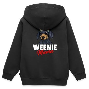 Dachshund Geschenk Dixie Wiener Doxie Dackel - Kinder Premium Organic Zip Hoodie - Schwarz - Hinten - AI Model Kid Male (0cm)