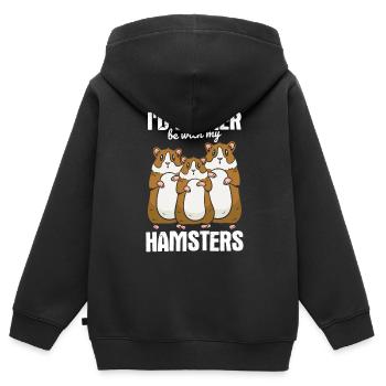 Nagetier Hamster - Kinder Premium Organic Zip Hoodie - Schwarz - Hinten - AI Model Kid Male (0cm)