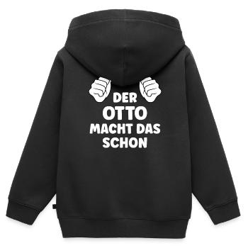 Otto Lustiger Spruch Vorname Name Otto - Kinder Premium Organic Zip Hoodie - Schwarz - Hinten - AI Model Kid Male (0cm)