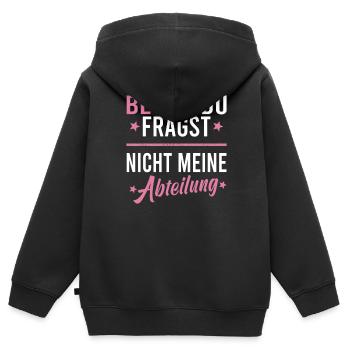 Verkäuferin Muttertag Einzelhandel Verkäufer - Kinder Premium Organic Zip Hoodie - Schwarz - Hinten - AI Model Kid Male (0cm)