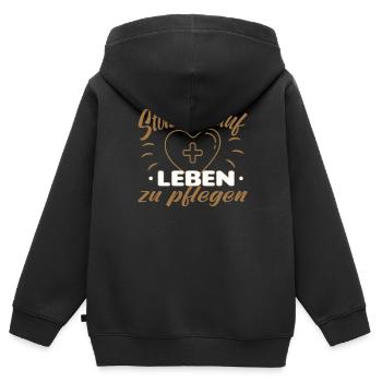 Altenpfleger Altenpflege Pfleger Vater Pflege - Kinder Premium Organic Zip Hoodie - Schwarz - Hinten - AI Model Kid Male (0cm)