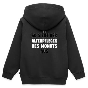 Altenpfleger Altenpflege Pfleger Vater Pflege - Kinder Premium Organic Zip Hoodie - Schwarz - Hinten - AI Model Kid Male (0cm)
