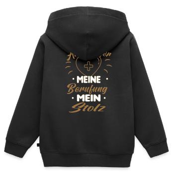 Altenpfleger Altenpflege Pfleger Vater Pflege - Kinder Premium Organic Zip Hoodie - Schwarz - Hinten - AI Model Kid Male (0cm)