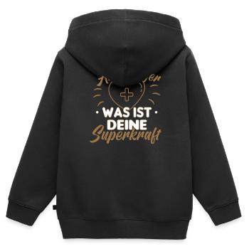 Pfleger Altenpflege Altenpfleger Vater Pflege - Kinder Premium Organic Zip Hoodie - Schwarz - Hinten - AI Model Kid Male (0cm)