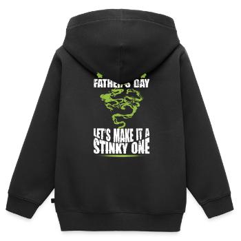 Alles Gute zum Vatertag - Vatertag Furz - Stinkend - Kinder Premium Organic Zip Hoodie - Schwarz - Hinten - AI Model Kid Male (0cm)