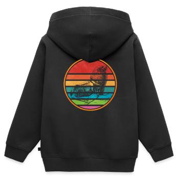 Robbe - Kinder Premium Organic Zip Hoodie - Schwarz - Hinten - AI Model Kid Male (0cm)