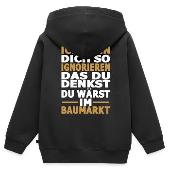 Verkäuferin Einzelhändler Einzelhandel Verkäufer - Kinder Premium Organic Zip Hoodie - Schwarz - Hinten - AI Model Kid Male (0cm)