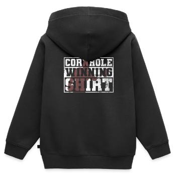 Cornhole Winning Shirt - Lustiges Cornhole - Kinder Premium Organic Zip Hoodie - Schwarz - Hinten - AI Model Kid Male (0cm)