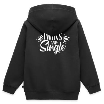 Gémeaux et Gémeaux sarcastiques célibataires Humour - Sweat Premium à capuche zippé enfant bio - noir - Dos - AI Model Kid Male (0cm)