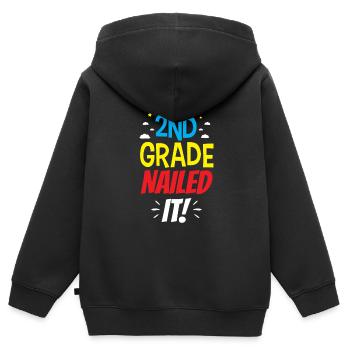Zweite Klasse Volltreffer Lehrer Zweitklässler - Kinder Premium Organic Zip Hoodie - Schwarz - Hinten - AI Model Kid Male (0cm)