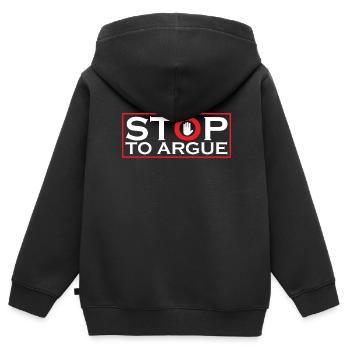 Aufhören Zu Streiten Argument Argumentieren - Kinder Premium Organic Zip Hoodie - Schwarz - Hinten - AI Model Kid Male (0cm)