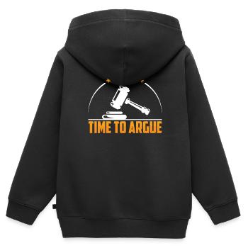 Zeit Zum Streiten Rechtsanwalt Argumentieren - Kinder Premium Organic Zip Hoodie - Schwarz - Hinten - AI Model Kid Male (0cm)